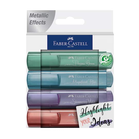 Faber-Castell&#xAE; Textliner 4 Color Jewel Metallic Highlighter Set